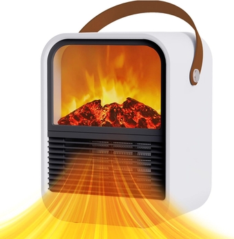 Electric Fireplace Space Heater Indoor,Portable Electric Space Heaters for Indoor Use Energy Efficient,2 Heating Modes,PTC Ceramic Fast Heating,Small Space Heater for Bedroom,Bathroom,Office