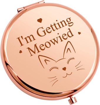 Engagement Gifts for Women Bride Wife Wedding Gift Idea Compact Mirror Cat Lover Gifts for Fiancee Girlfriend Bridal Shower Gifts Bachelorette Party Gifts for Bride to Be Friends Travel Makeup Mirror