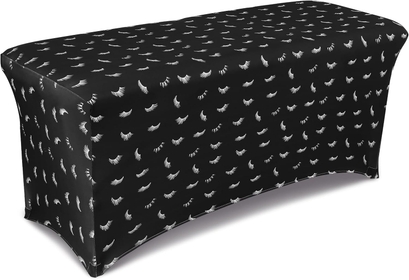 Lash Printed Fashion Lash Bed Cover Beauty Message Spa Tablecloth for 6 Foot Rectangle Tables for Spa Bed(Black)