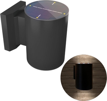 Wall Solar Ambient House Lights for Outside Fence Shed Backyard Front Yard - Outdoor Light Solar Powered Waterproof - Sconce Light Up Down Wireless Lighting Warm White LED Dusk to Dawn