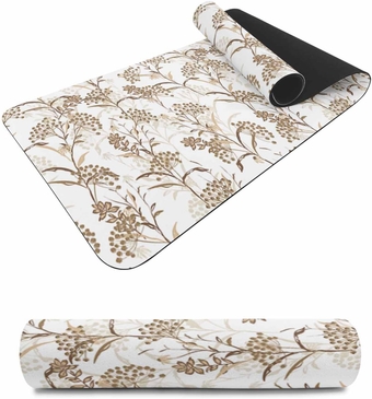 Countertop Protector Mats, Brown Berries Plant Leaves Non-Slip Fireproof for Kitchen Counter, Heat Resistant Mat, Silicone Fireglass Non-Slip Mat for Kitchen Machine, 12 x 40 Inches