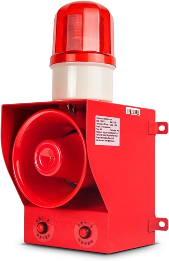 Industrial Alarm iren 0-130dB 12 Horn Tones witchable, AC110V-120V 45W High Power for Noisy Environment Emergency Alarm Range of 100-150 Meters - Fire Tornado Alarm LA-05B AC220V