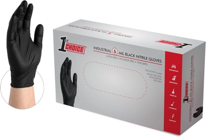 - Black Nitrile Disposable Gloves - 6 mil - Latex Free - Non-Sterile - Food Grade - Puncture Resistant…