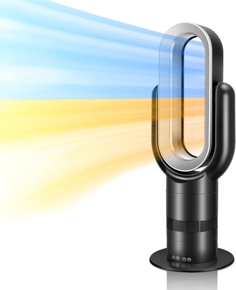 26-inch Space Heater Bladeless Tower Fan, Heater & Coolingn Combo, with Remote Control, for Home Air Conditioner, black