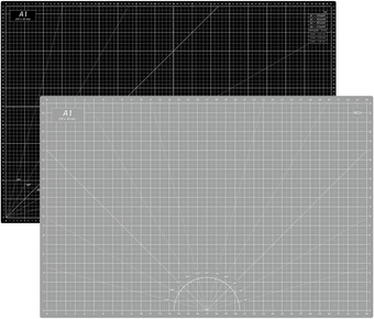 Thickened 24 x 36 Inch Self Healing Sewing Cutting Mat, A1 Rotary Cutting Sewing Mat for Crafts, Double Sided 5-Ply Table Cutting Board for Fabric Quilting Leather Hobby, Grey/Black