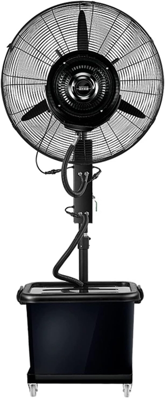 Oscillating Fan High Power Misting Fan, Humidifier Pedestal Fan 3 Speed All Metal 26/30" with 1000 Sq Ft Cooling Commercial Vertical Oscillating Fan Industrial Rotating Mobile 43L Water Tank Cool
