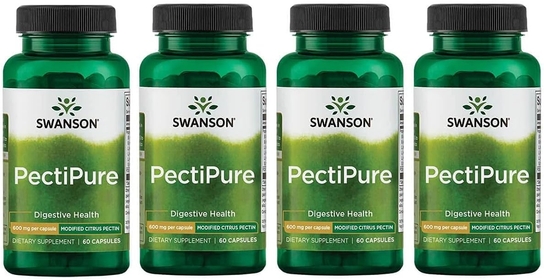 PectiPure Modified Citrus Pectin-Supports Digestive Health and Cellular Health-Delivers Minimum of 82% Galacturonic Acid-Natural Wellness Supplement (60 Capsules, 600mg Each) 4 Pack