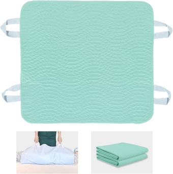 2 Pack Bed Pads for Incontinence Washable Reusable Mattress Pad Waterproof with 4 Convenient Handles Bed Pads for Incontinence Person 36” × 34” Inch