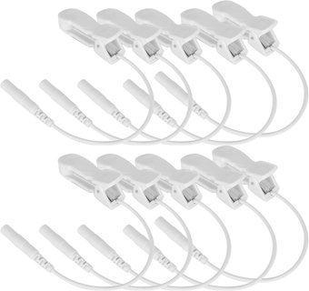 10 Pieces 2.0 Mm Ear Clip Electrode, Tens Ear Clips for Vagus Nerve Stimulation, Ear Clips for Tens Unit, Electrode Wire Connection Cable to Promote Blood Circulation and for a Healthy Body