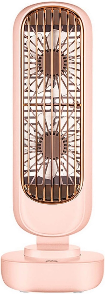 2000mAh Cooling Fan, USB Desk Fan, Personal Portable Table Fan with USB Rechargeable Battery Operated Tower Fan for Travel Office Room Household Pink