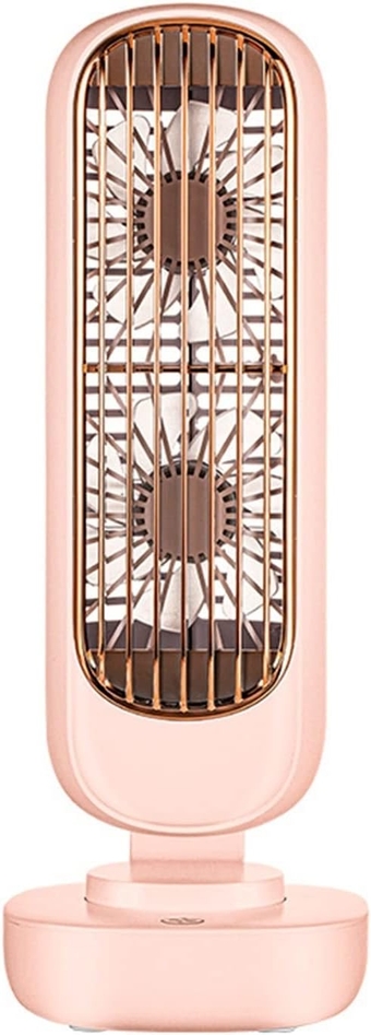 FZZDP Retro Desktop Fan Three Speed Electric Office Double-leaf Tower Fan Vertical Portable Rechargeable Usb (Color : D, Size : 109 * 109 * 293mm)