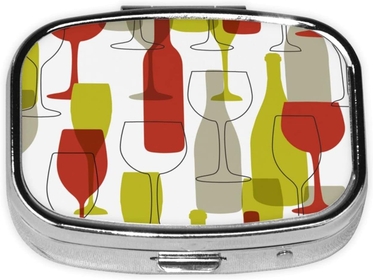 Wine Bottle and Cup Portable Pill Organizer Travel Pill Box Daily Pill Case to Hold Supplements & Medication