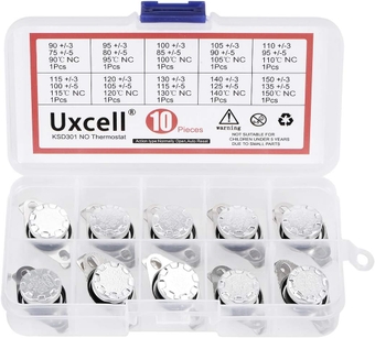 10pcs NC KSD301 Thermostat 90-150°C(194-302°F) Temperature Thermal Control Switch 90 95 100 105 110 115 120 130 140 150°C Normally Close Assortment Kit