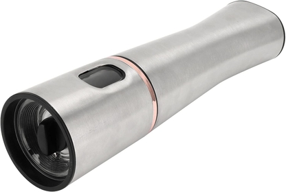 Salt and Pepper Grinders, Stainless Steel Body Acrylic Ceramic Grinding Core Battery Powered Pepper Grinder for Sea Salt Black Peppercorn or Spices