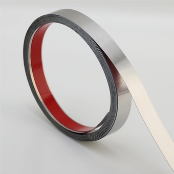 Wall Trim Molding, Peel and Stick Stainless Steel, Flexible Self-Adhesive Metal Trim for Mirror Frame, Fireplace and Microwave Gap Filler, Brushed Silver