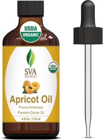 Organics Apricot Oil 4oz (118ml) Premium Carrier Oil with Dropper for Skin Care, Hair Care, Hair Oiling, Scalp Massage & Body Massage