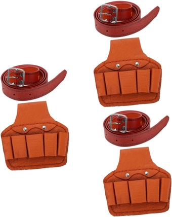 3 Pcs Electrician Leather Case Electrician Tool Electrical Tool Fajas para Hombres Tool Storage Container Leather Carry on Bags for Men Tools Waist Pouch Storage Bag Manual Work