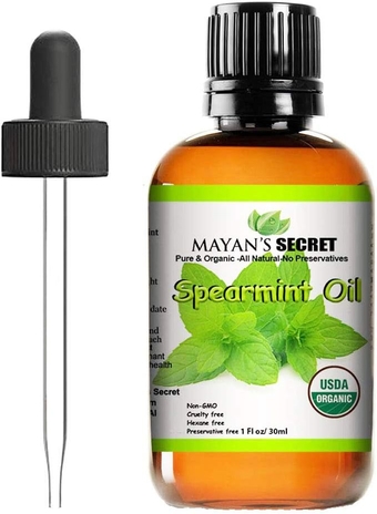 USDA Certified Organic Spearmint Essential Oil 100% Pure Glass Bottle