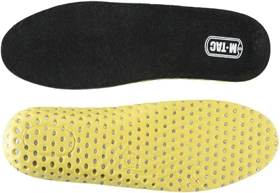 Wool Felt Insoles - Insulating Warm Winter Boots & Shoes - Black/Yellow Soft Inserts for Men (8-8 1/2)