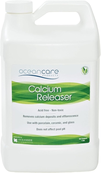Oceancare Products - Calcium Releaser - Gallon (Cleans up to 300 Square Feet) - Pool Tile Cleaner Calcium Remover, Safe on Glass, Porcelain, & Ceramic Surfaces - Calcium Cleaner - Tile & Grout Cleaner