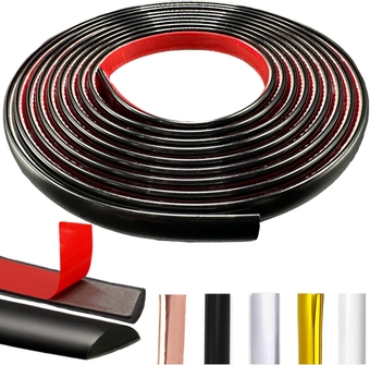 Black Peel and Stick Trim Molding, 10Ft Premium Self-Adhesive Wall Trim for Tile Edges, Furniture Accent, and Kitchen Backsplash Decor in Black (5 Colors)