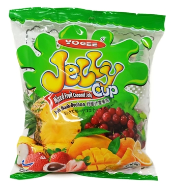 YOGEE | حلال | Halal | ASSORTED Jelly Fruit Candy Bag | JELLY CUPS | WITH COCONUT| Yogee pudding Bag| 300gm | 10.58 oz