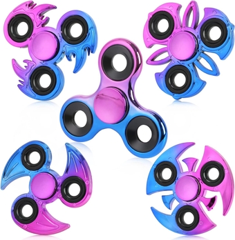 5 Pack Fidget Spinner, Ultra Durable Stainless Steel Bearing High Speed Precision Metal Material Hand Spinner Focus Anxiety Stress Relief Boredom Killing Time Toys
