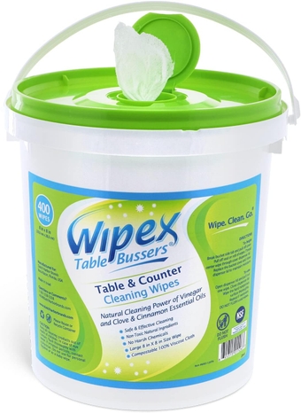Table Bussers - Natural Cleaning Wipes | Table Cleaning Quick Cleaner & Counter Wipes | Made with Vinegar, Propolis, Clove and Cinnamon Oil, 400 Natural Surface Wipes
