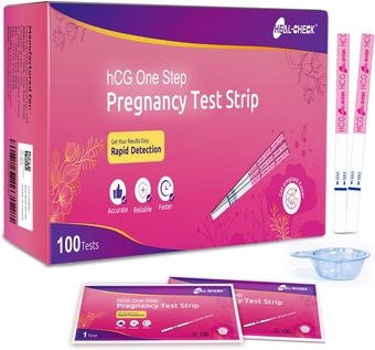 HCG Pregnancy Test Strips, 100-Count HCG Test Strip with 100 Free Collection Cups,Early Pregnancy Test Kit,Easy at Home
