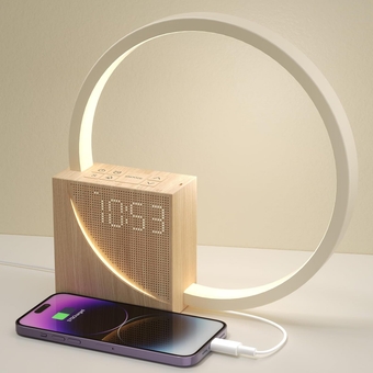Sunrise Alarm Clock for Heavy Sleepers Adults, Wake-up Light, Sleep Aid 10 White Noise Sound Machines with 30/60/90 Timer, 3 Level Dimmable Touch Table Lamp with Snooze USB Charger Port