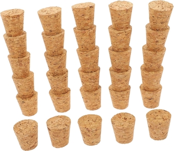 30pcs glass bottle cork mini cork stoppers DIY snow globe accessories wine plugs for bottles decorative wine corks jar cork top wine stopper wooden stopper black pepper wine bottle