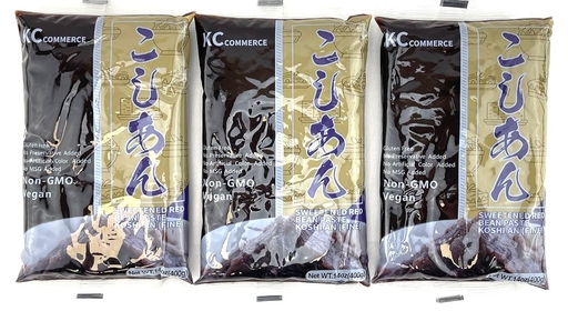 Sweetened Red Bean Paste - Adzuki Beans, Japanese Mochi Rice Cake Sweets Anko, Mashed TSUBUAN, VEGAN & GLUTEN-FREE, NO PRESERVATIVE, NO-MSG, NON-GMO, 14.11oz (Pack of 3 (Fine))