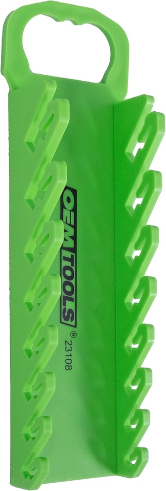 23108 Stubby Wrench Organizer, For Shop, Garage, Or Tool Box, Organizers And Storage for Convenient Carrying, Case For Wrenches or Pegboard Tool Holder, 10 Inches, Green