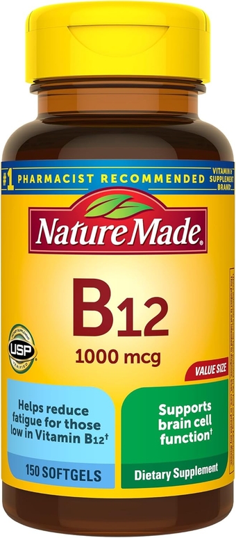 Vitamin B12 1000 mcg, Dietary Supplement for Energy Metabolism Support, 150 Softgels, 150 Day Supply