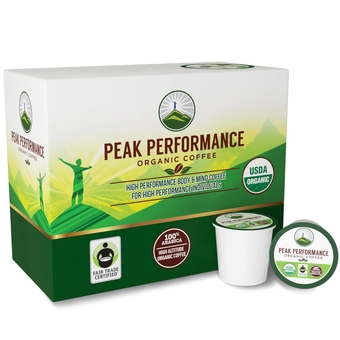 Organic Coffee Pods - High Altitude USDA Certified Organic Coffee Pods. Fair Trade, Low Acid Beans Medium Roast Single Serve. 96 Count