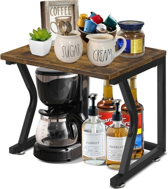 Coffee Bar Accessories and Organizer Countertop, Coffee Station Organizer for Coffee Bar Decor, Coffee Table for Coffee Bar Organizer Desktop Printer Stand, Wood Counter shelf for Kitchen Office Home