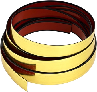 Peel and Stick Molding Trim Flexible Self Adhesive Wall Trim Mirror Like Finish Decorative Trim for Wall, Mirror, Door, Wardrobe, Gap Sealing (3/4 in X 16.4 FT, Gold)