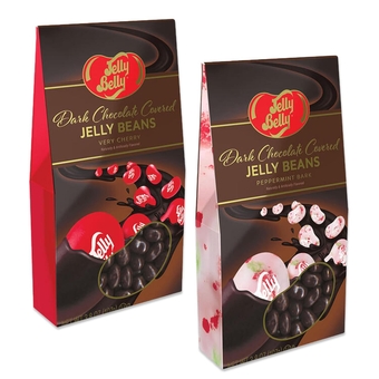 Jelly Belly Chocolate Covered Jelly Beans Variety 2 Pack- Cherry Jelly Beans and Peppermint Bark. Chocolate Dip, Very Cherry Jelly Belly Jelly Beans, Cherry Dip