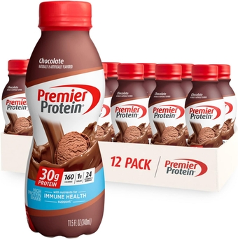 Shake, Chocolate, 30g  1g Sugar 24 Vitamins Minerals Nutrients to Support Immune Health, 11.50 fl oz (Pack of 12)