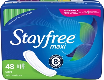 Maxi Super Long Wingless Reliable Protection and Absorbency Pads For Women, 48 Count (Pack of 1)