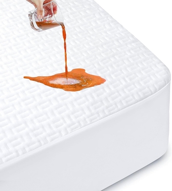 100% Waterproof Mattress Protector Queen, Breathable Cooling Bamboo Viscose 3D Air Fabric Mattress Cover, Soft Noiseless Bed Cover, Machine Washable, 8-21'' Deep Pocket
