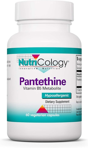 Pantethine Supplement - Vitamin B5, Pantothenic Acid, Metabolism Support, Liver Support, Cardiovascular Supplement, Coenzyme A, 660mg Vegetarian Capsules - 60 Count