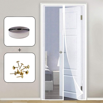 Magnetic Screen Door for Sliding Glass Door 85x195cm Lets Fresh Air in Mesh Screen Door Easy to Install Without Drilling for Air Conditioning Room/Kitchen/Fit Door, White A