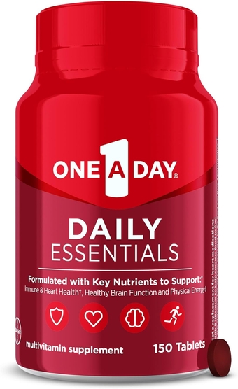 One--Day Daily Essentials, Multivitamin for Women & Men, Supports Healthy Brain and Muscle Function and Immune Health, dult Multivitamin with Vitamin D, Vitamin B12, and Vitamin E, 150 Count​