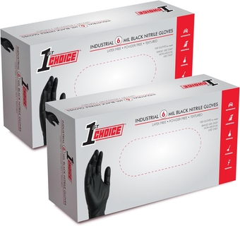 - Black Nitrile Disposable Gloves - 6 mil - Latex Free - Non-Sterile - Food Grade - Puncture Resistant…