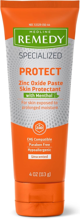 Specialized Zinc Oxide Paste with Menthol (4 oz Tube), Unscented, Calamine, Incontinence Care, Diaper Rash, Wetness Protection, Hypoallergenic, Paraben Free, Adults, Soothing