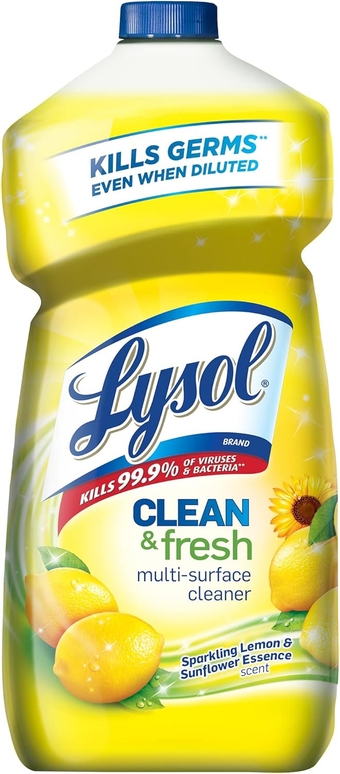 Multi-Surface Cleaner, Sanitizing and Disinfecting Pour, to Clean and Deodorize, Sparkling Lemon and Sunflower Essence, 40 Fl Oz