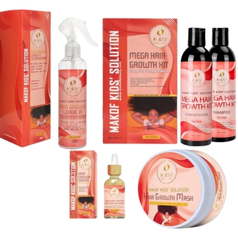 Kid’s Hair Growth Set. Shampoo & Conditioner with black castor oil, Wheat Protein, Argan, Jojoba, Aloe Vera, , Mask Treatment and Leave-in, Sulfate Paraben Free, No harsh chemicals.
