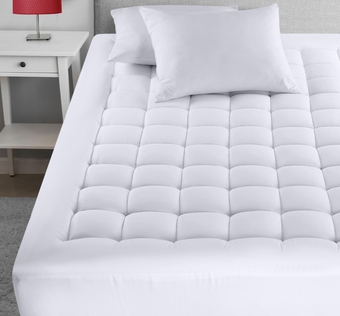 Twin Mattress Pad, Quilted Fitted Premium Mattress Protector, Deep Pocket Mattress Cover Stretches up to 16 Inches, Fluffy Pillow Top Mattress Topper (39x75 Inches, White)