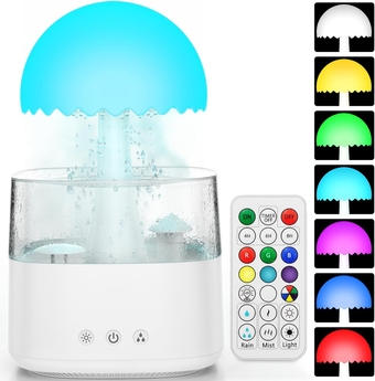Rain Cloud Humidifier Essential Oil Diffuser Mushroom Water Drip Humidifiers Raining Cloud Night Light Humidifier Rain Sleep Sounds Humidifier for Bedroom Large Room Sleeping Relaxing